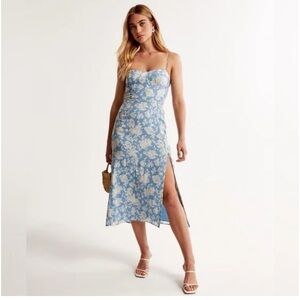 $130 Abercrombie & Fitch Blue Floral Camille Dress in XLT
